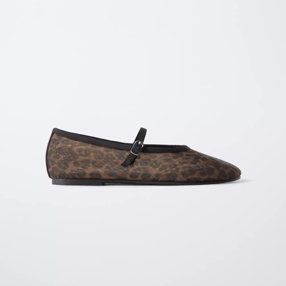 ANIMAL PRINT ORGANZA BALLET FLATS